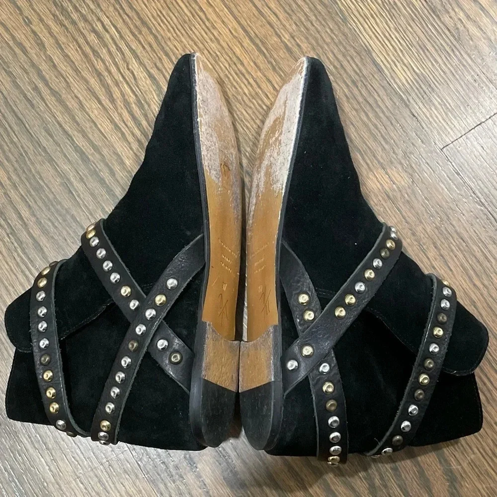 ISABEL MARANT ETOILE Hey Jude Bootie Suede Leather Studded Ankle Straps Goth - Picture 6 of 13